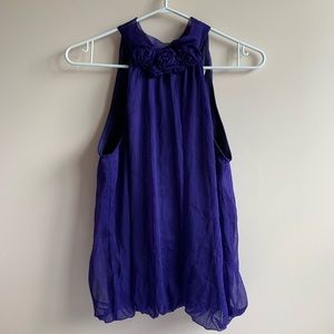 Purple Tie-Back Halter Top